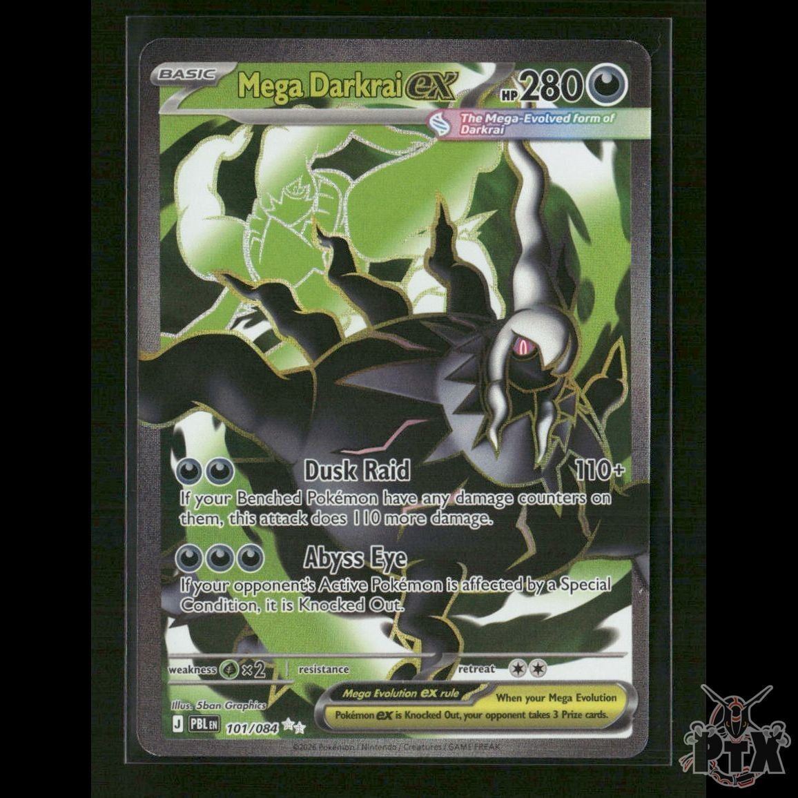 Mega Darkrai ex 101/084 ME05: Pitch Black NM Pokemon