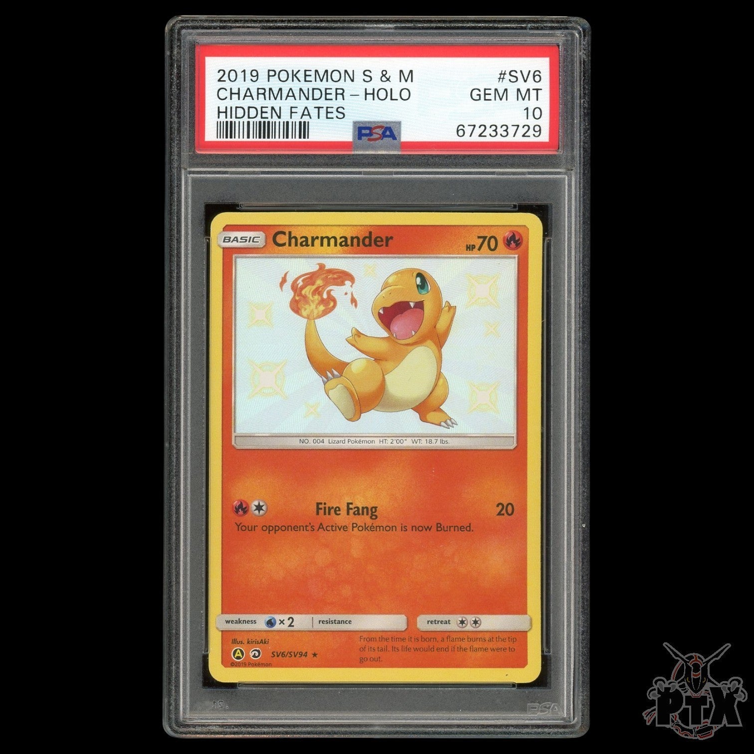 Charmander SV6/SV94 PSA 10 Hidden Fates Pokemon 2019