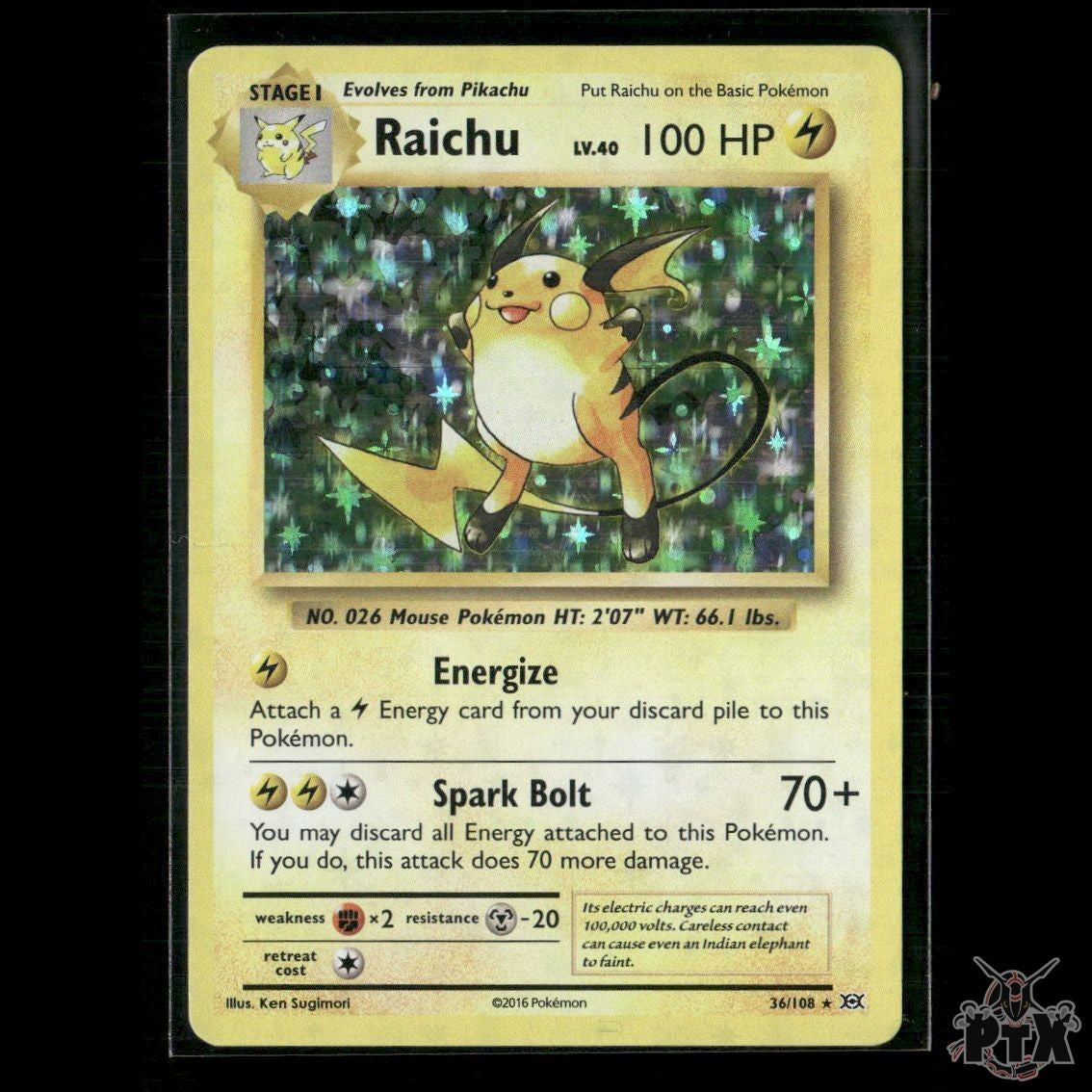 Raichu Holo 36/108 XY - Evolutions NM Pokemon