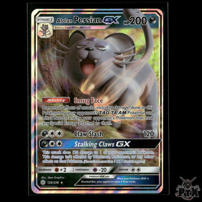 Alolan Persian GX 129/236 SM - Cosmic Eclipse LP Pokemon