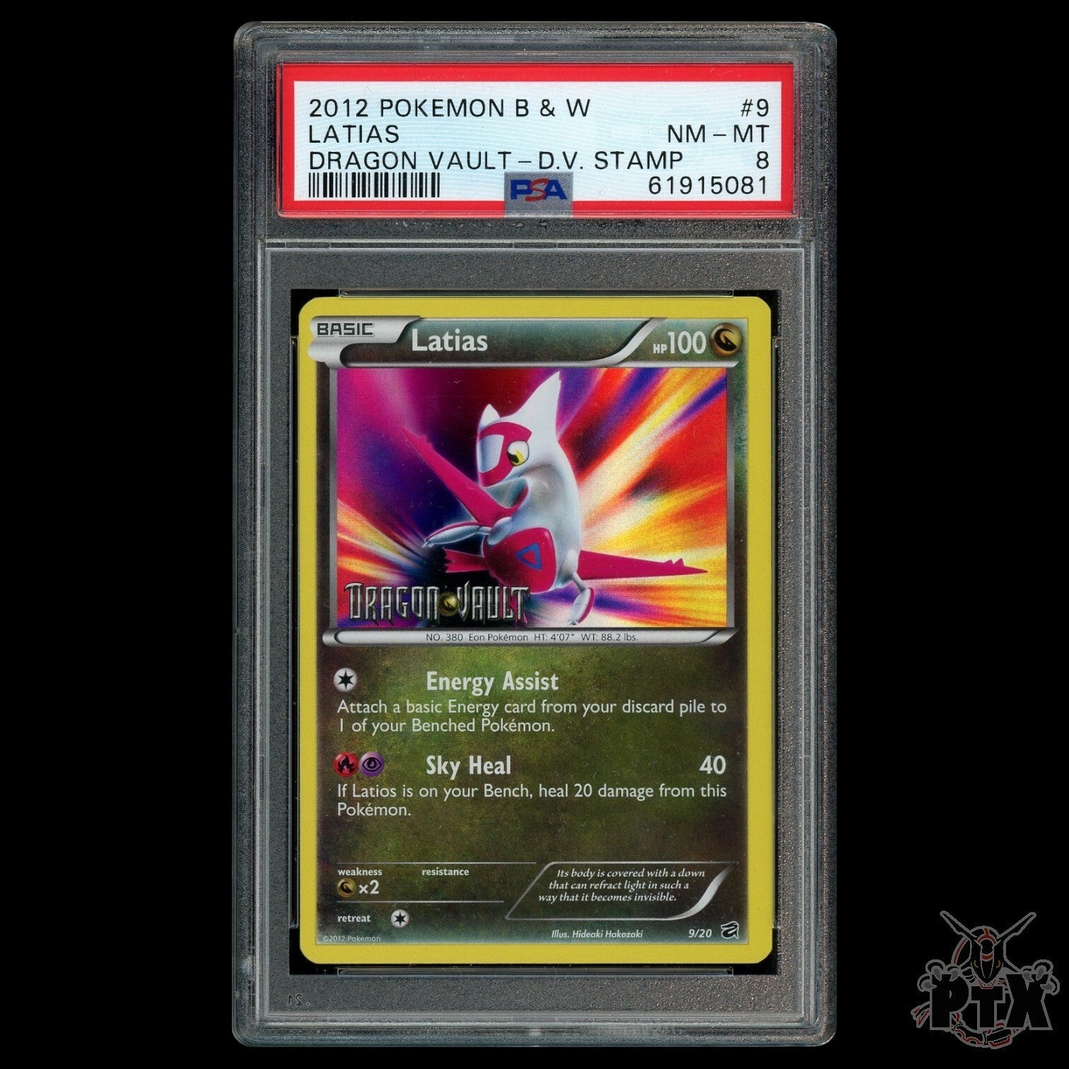 Latias Holo Stamped #9/20 PSA 8 Dragon Vault Pokemon 2012