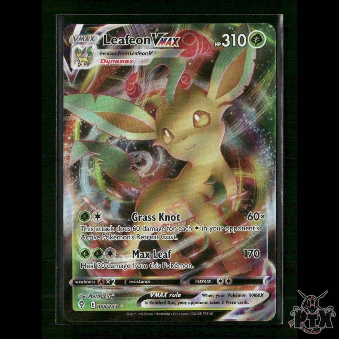 Leafeon VMAX 008/203 SWSH07: Evolving Skies NM Pokemon