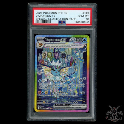 Vaporeon ex #149/131 PSA 10 Prismatic Evolutions Pokemon 2025