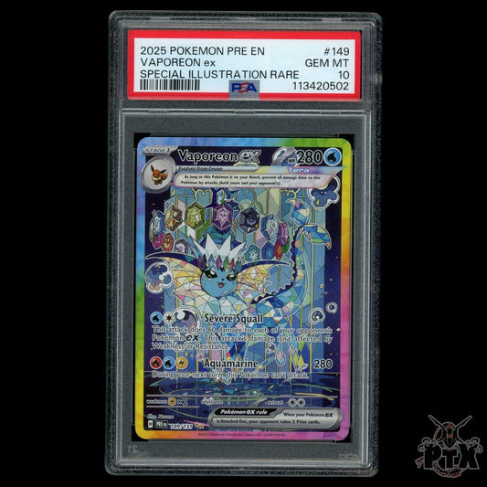Vaporeon ex #149/131 PSA 10 Prismatic Evolutions Pokemon 2025