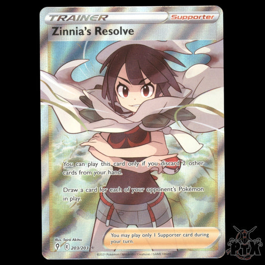 Zinnia's Resolve #203/203 Evolving Skies NM/Near Mint Pokemon 2021