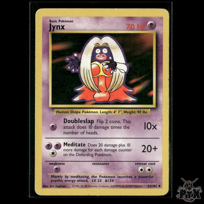 Jynx 31/102 Base Set MP Pokemon
