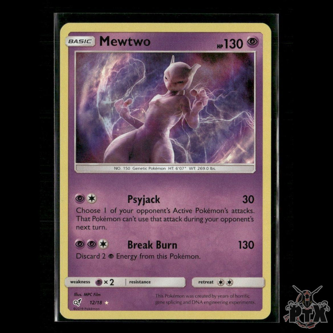 Mewtwo Holo 12/18 Detective Pikachu MP Pokemon