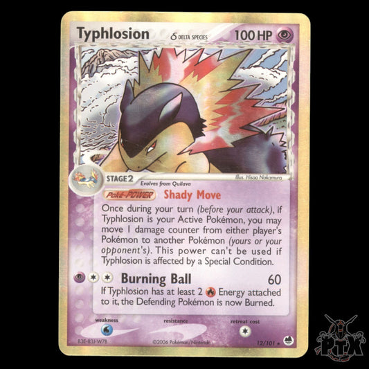 Typhlosion Holo #12/101 EX Dragon Frontiers DMG/Damaged Pokemon 2006
