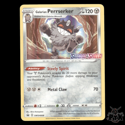 Galarian Perrserker #SWSH008 Sword & Shield Promo NM/Near Mint Pokemon 2020