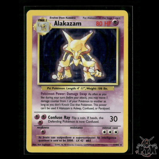 Alakazam Holo 1/102 Base Set MP Pokemon