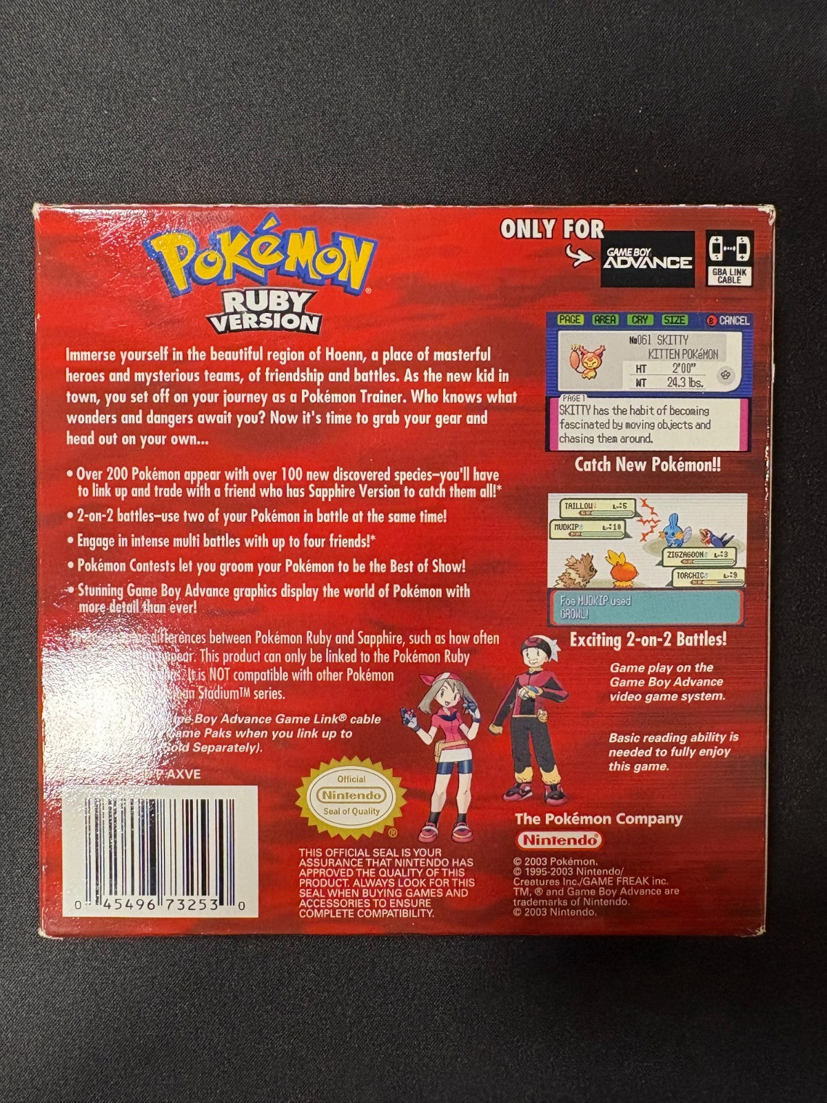 Pokemon Ruby Version Nintendo Gameboy Advance GBA CIB