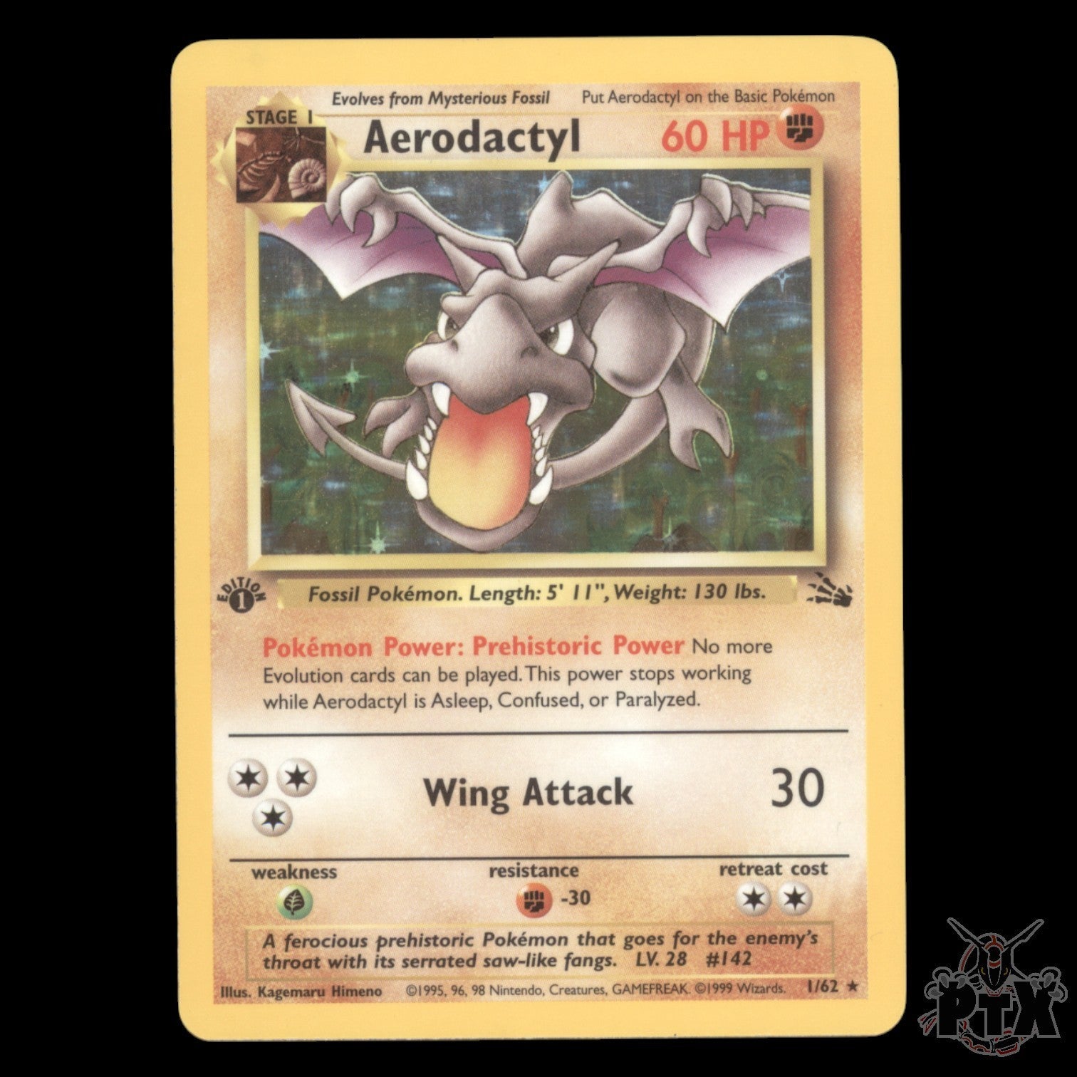 Aerodactyl Holo #1/62 1st Edition Fossil NM/LP Pokemon 1999