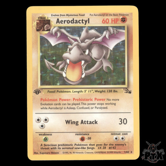 Aerodactyl Holo #1/62 1st Edition Fossil NM/LP Pokemon 1999