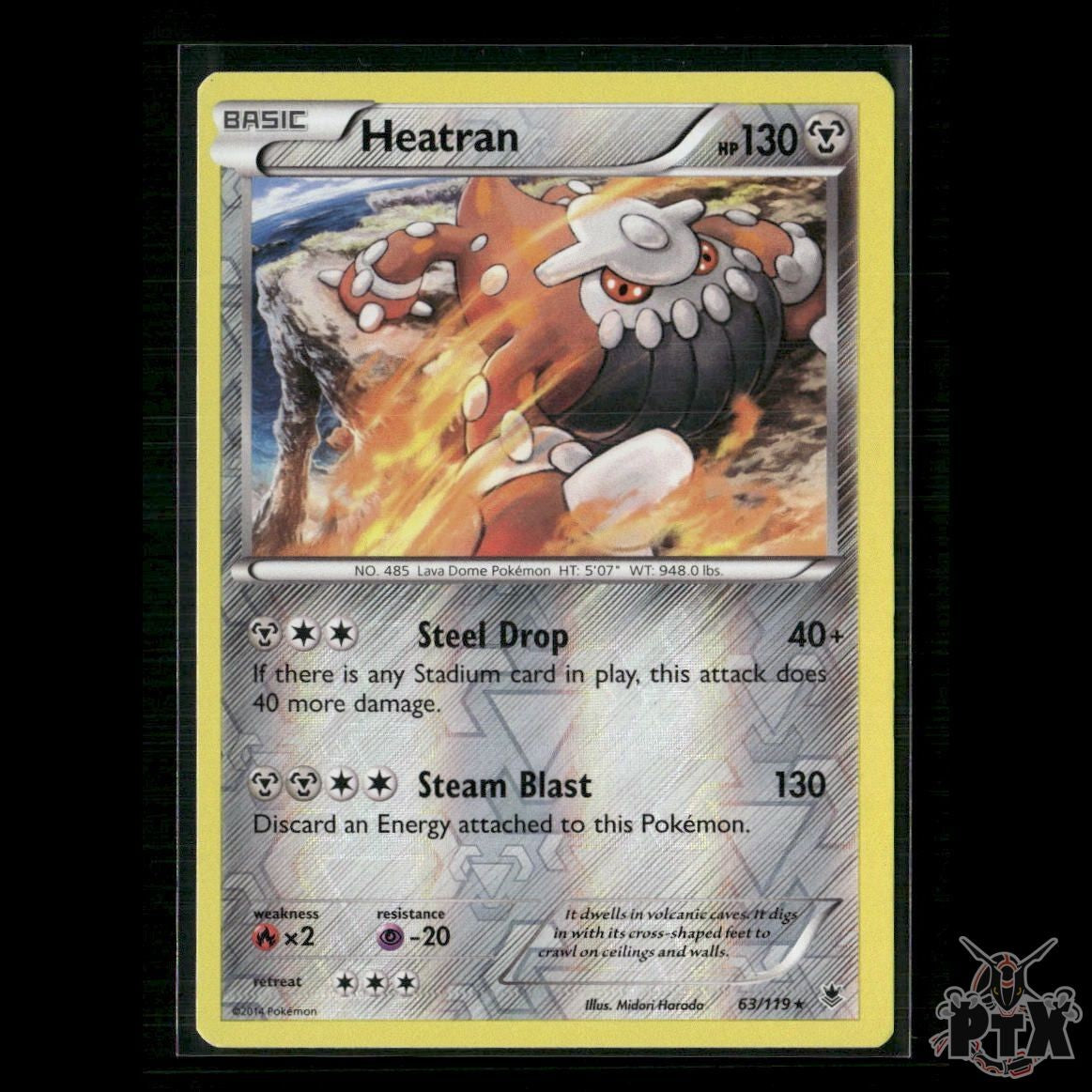 Heatran 63/119 XY - Phantom Forces LP Pokemon