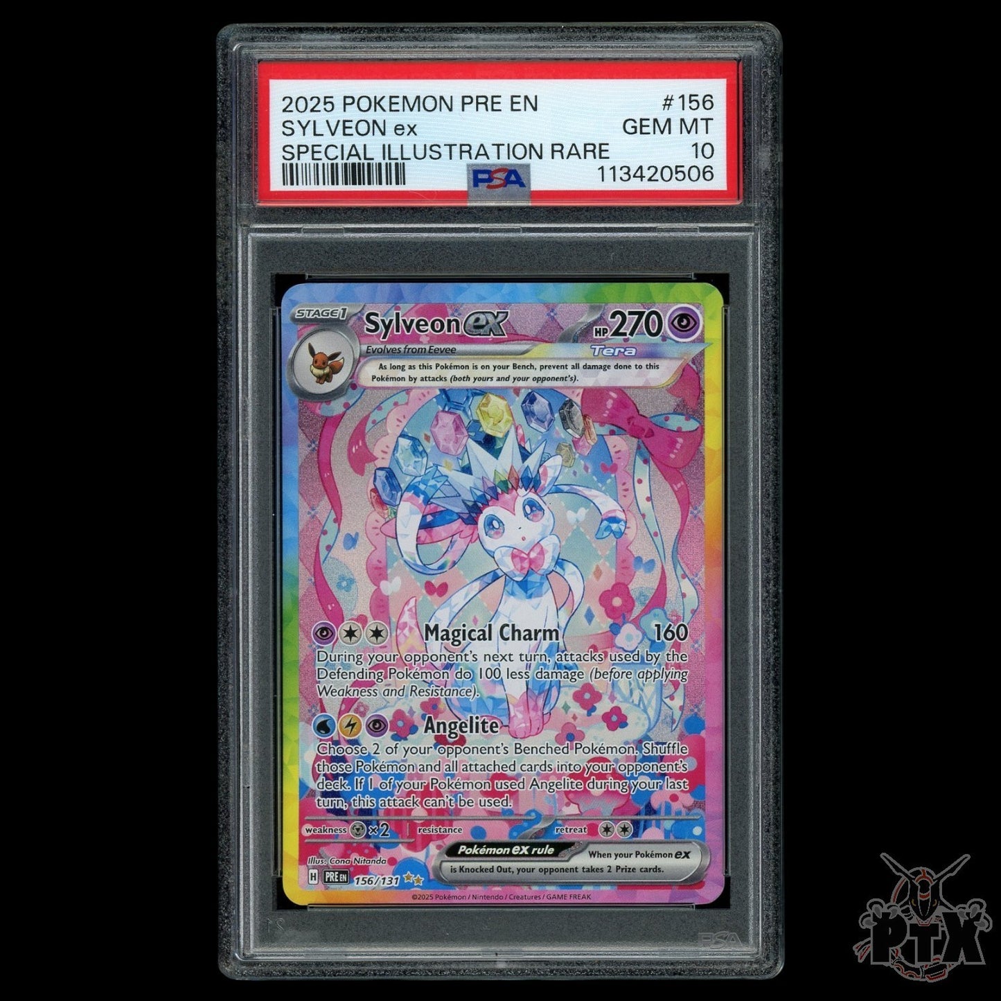 Sylveon ex #156/131 PSA 10 Prismatic Evolutions Pokemon 2025