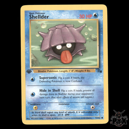 Shellder #54/62 1st Edition Fossil LP/Lightly Played Pokemon 1999