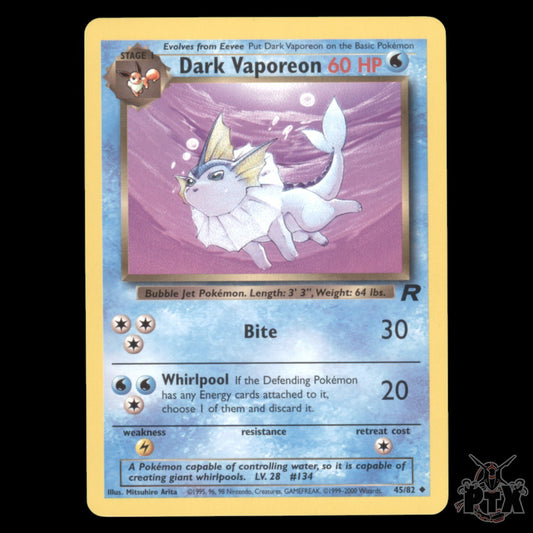 Dark Vaporeon #45/82 Team Rocket NM/Near Mint Pokemon 2000