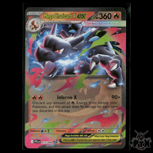 Mega Charizard X ex 013/094 ME02: Phantasmal Flames NM Pokemon