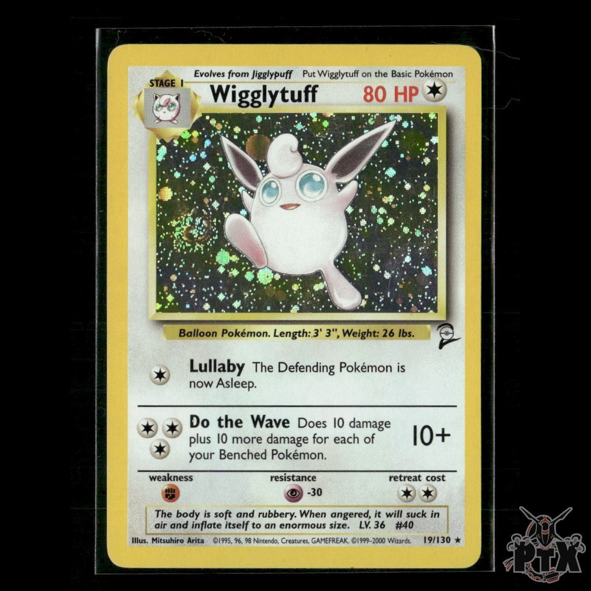 Wigglytuff Holo 19/130 Base Set 2 LP Pokemon
