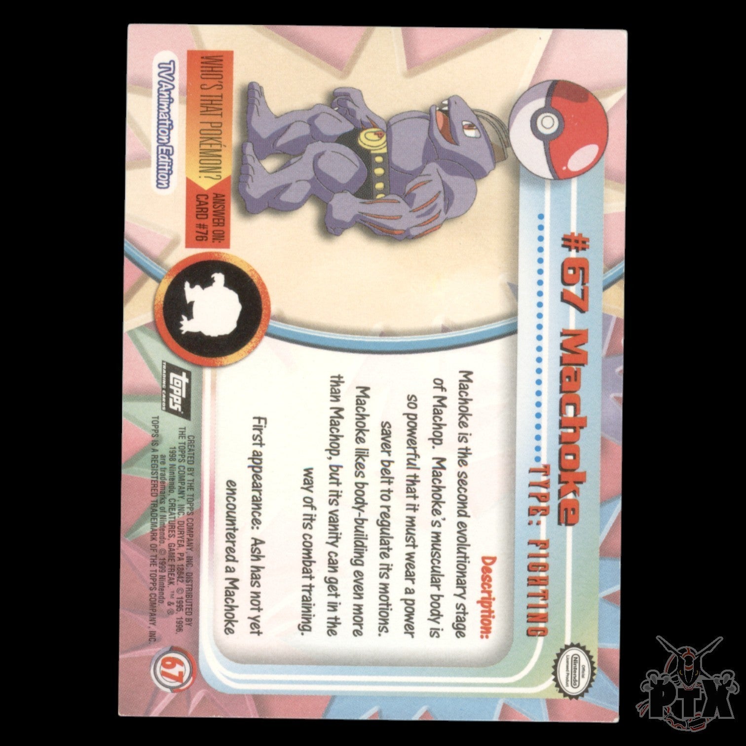 Topps Machoke #67 Foil Series 1 Pokemon 2000