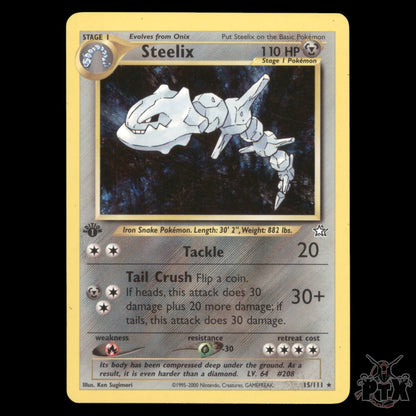 Steelix Holo #15/111 1st Edition Neo Genesis LP/Lightly Played Pokemon 2000
