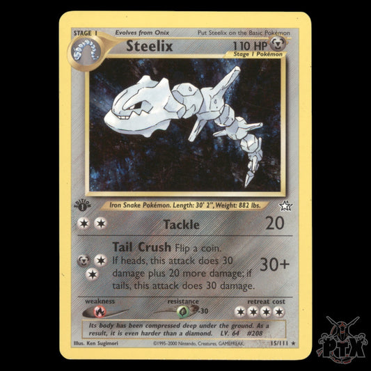 Steelix Holo #15/111 1st Edition Neo Genesis LP/Lightly Played Pokemon 2000