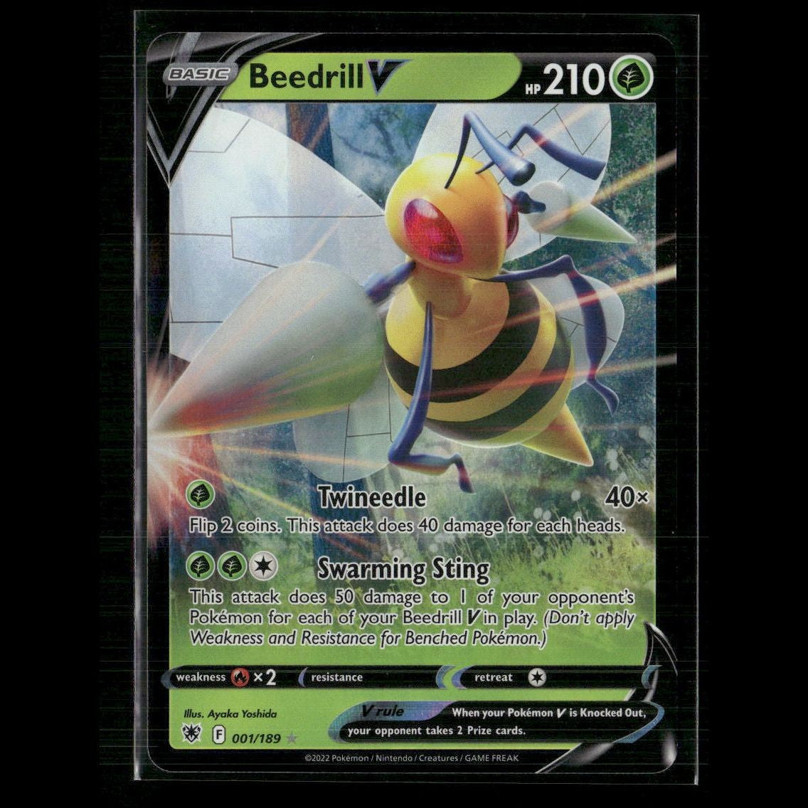 Beedrill V 001/189 SWSH10: Astral Radiance NM Pokemon