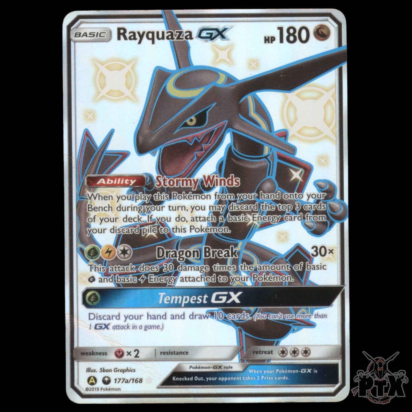 Rayquaza GX #177a/168 Sun & Moon Promo HP/Heavily Played Pokemon 2019