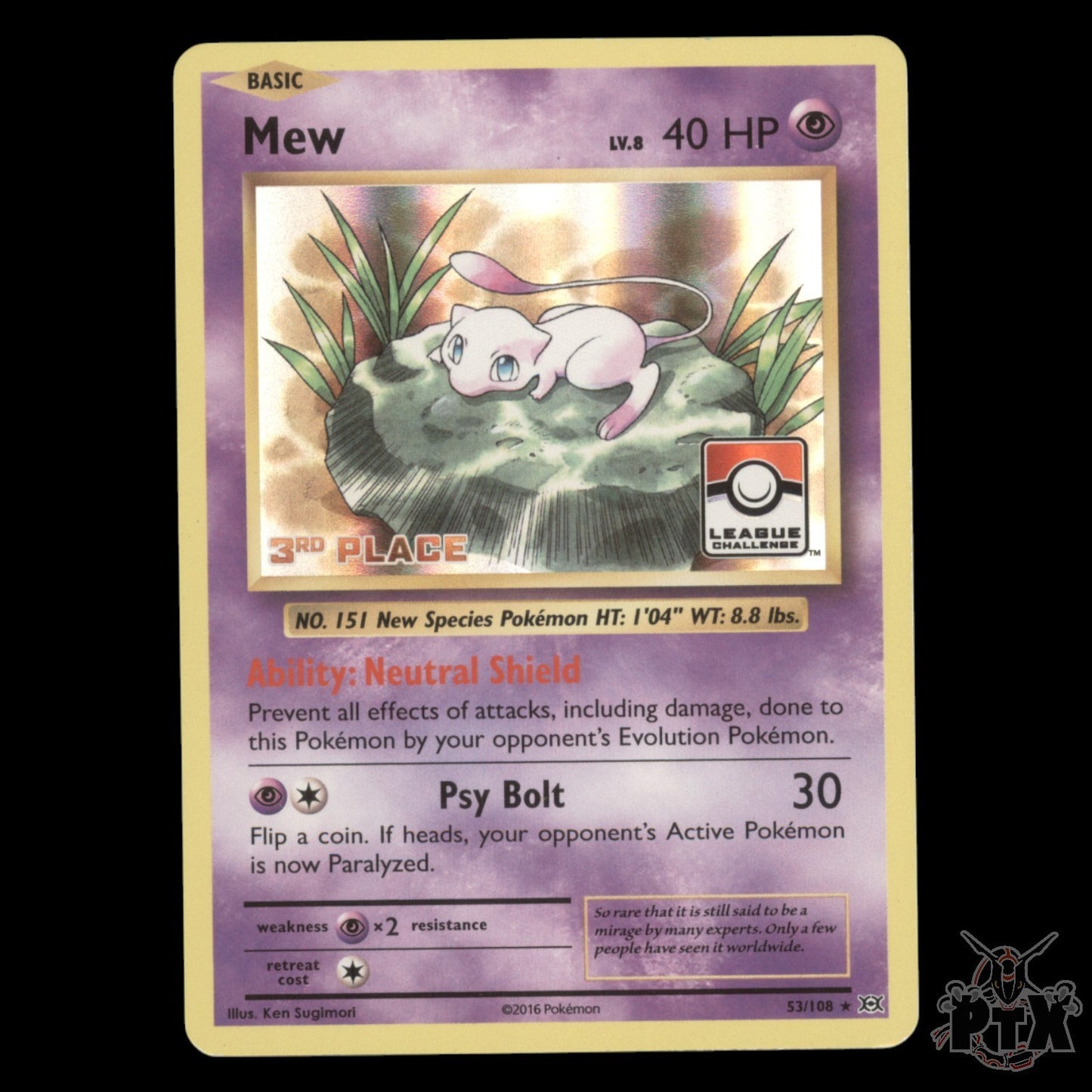 Mew Holo #53/108 Evolutions 3rd Place League Challenge LP Pokemon 2016