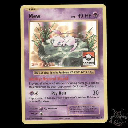 Mew Holo #53/108 Evolutions 3rd Place League Challenge LP Pokemon 2016