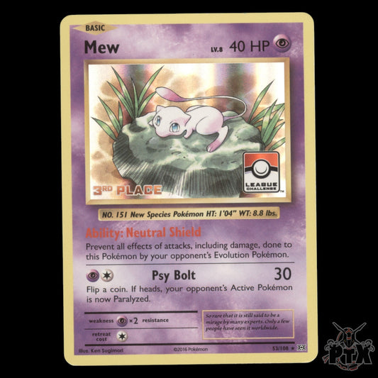 Mew Holo #53/108 Evolutions 3rd Place League Challenge LP Pokemon 2016