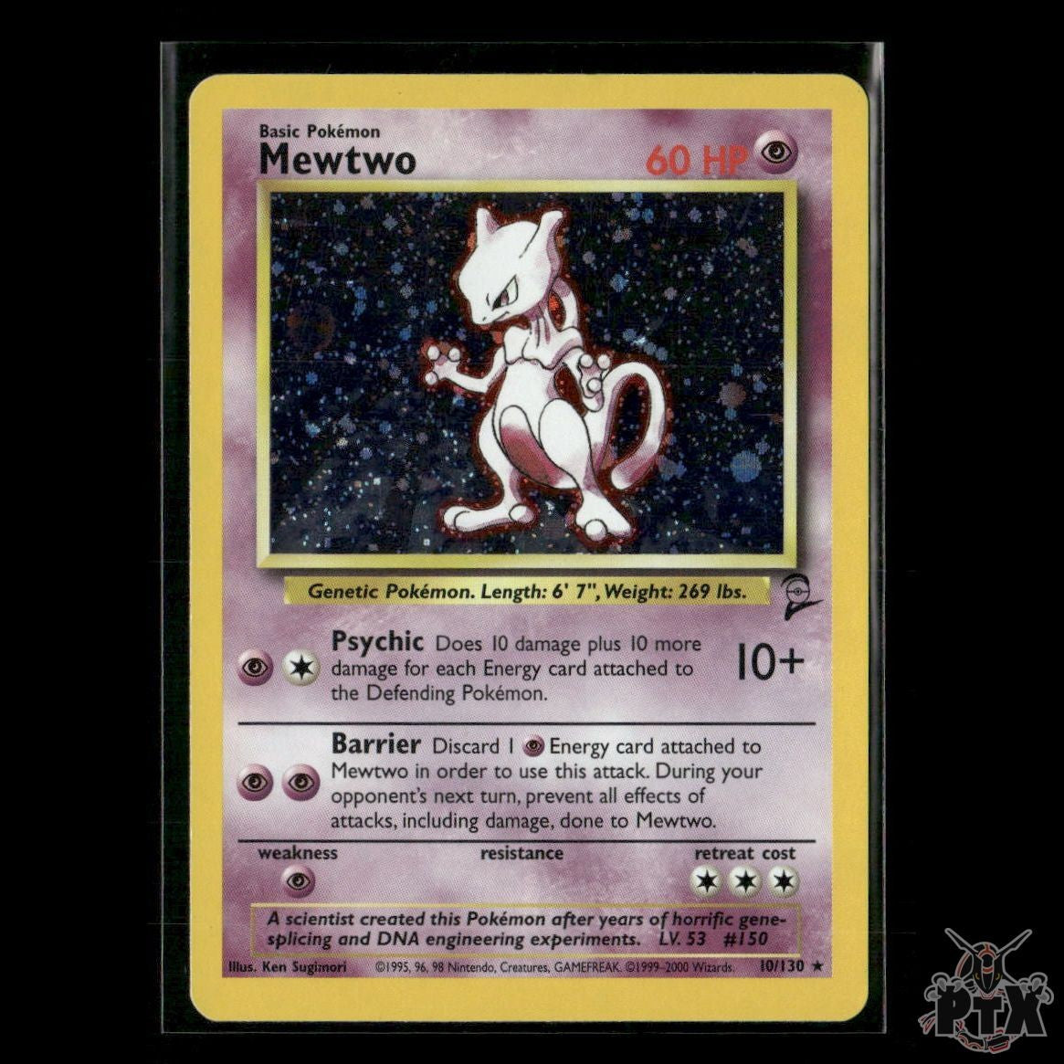 Mewtwo Holo 10/130 Base Set 2 LP Pokemon