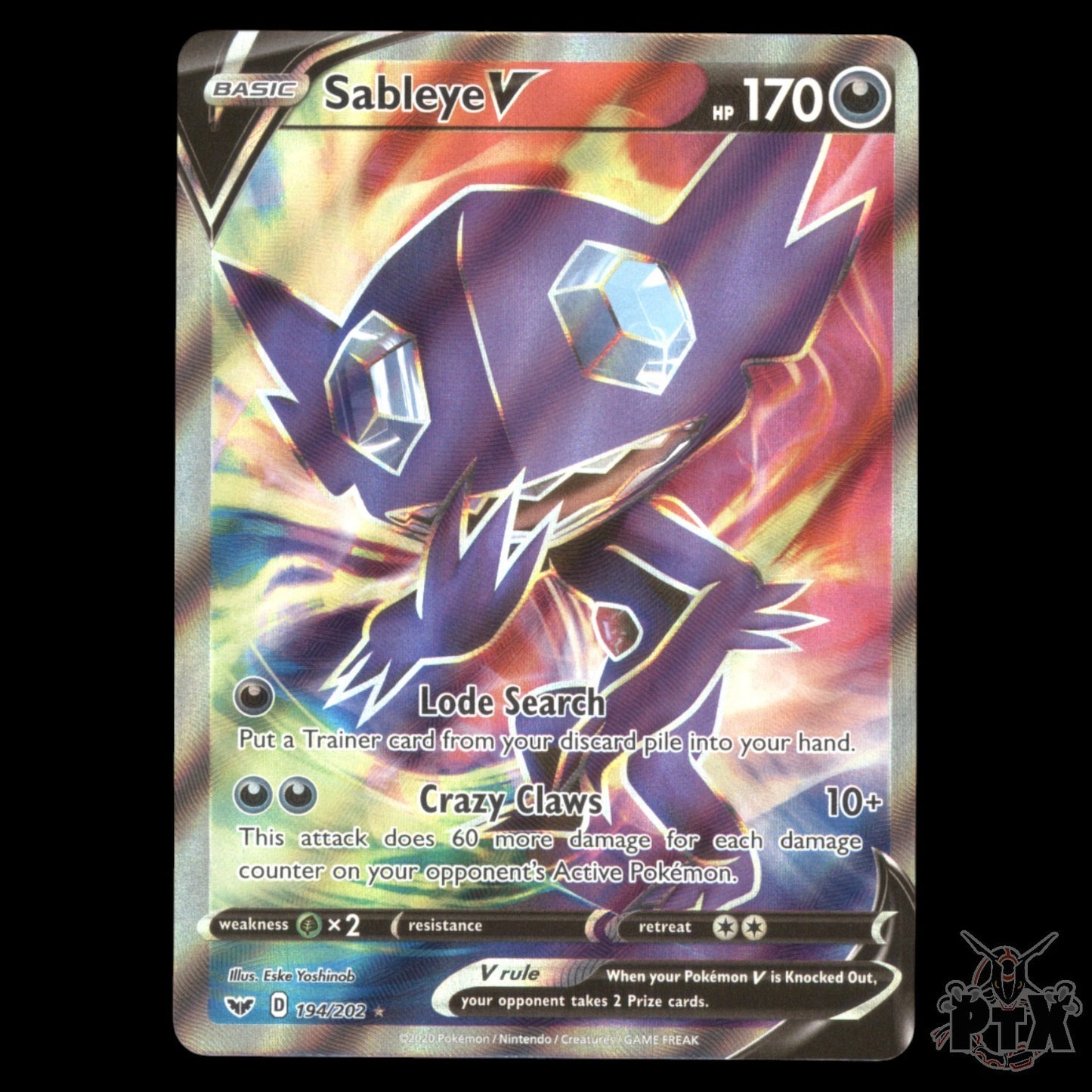 Sableye V #194/202 Sword & Shield Base NM/Near Mint Pokemon 2020