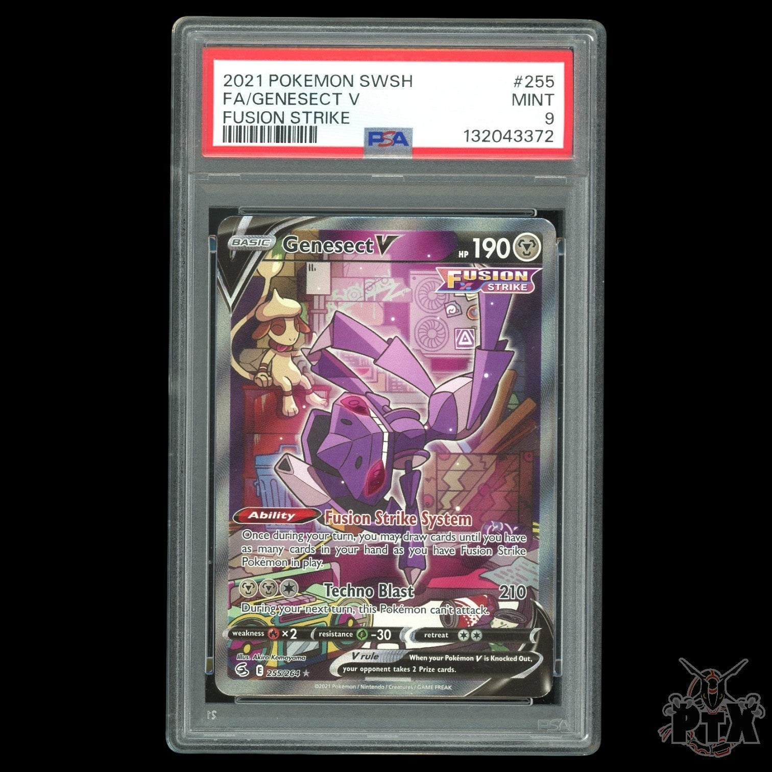 Genesect V 255/264 PSA 9 Fusion Strike Pokemon 2021