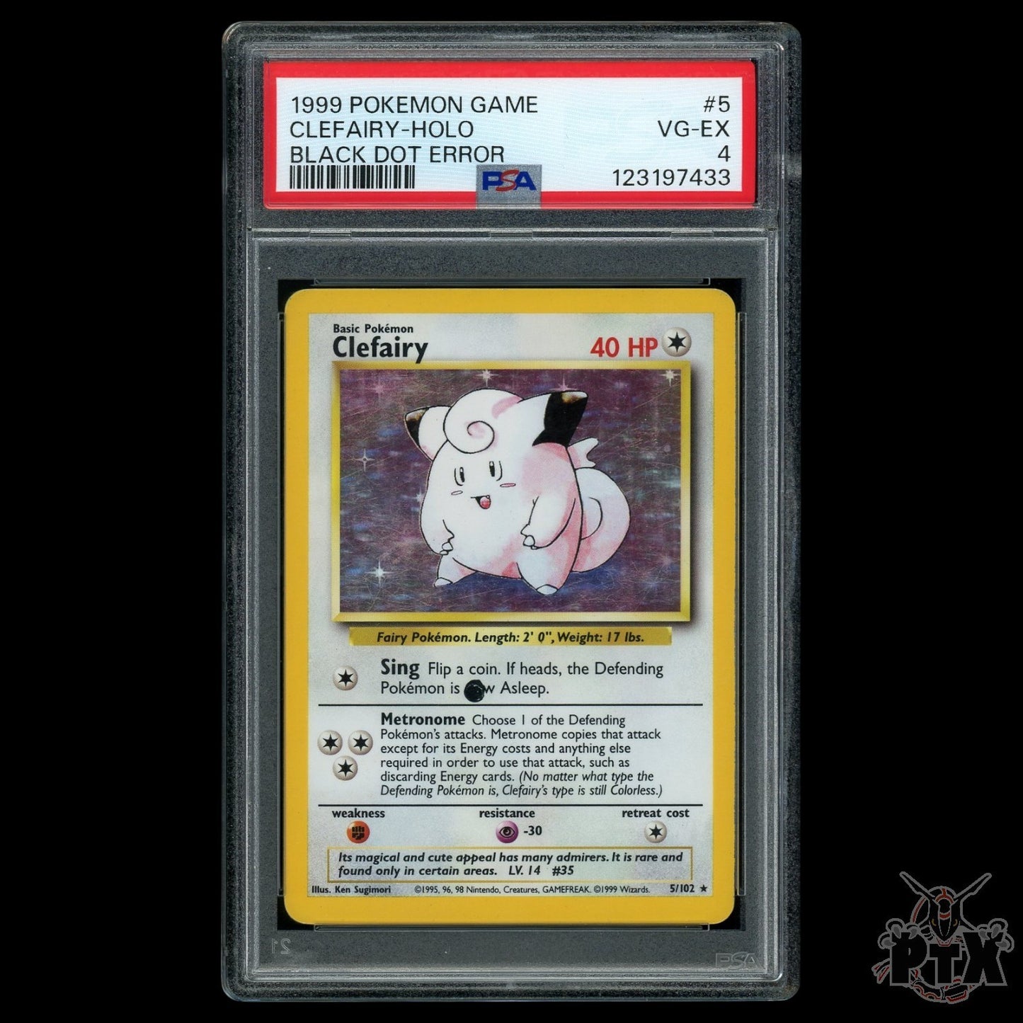 Clefairy Holo #5/102 Black Dot Error PSA 4 Base Set Pokemon 1999