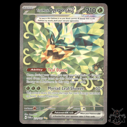 Ogerpon EX #211/167 Twilight Masquerade NM/Near Mint Pokemon 2024