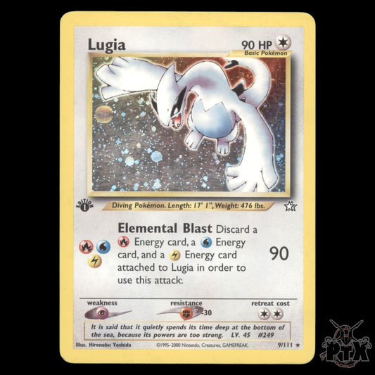 Lugia Holo #9/111 1st Edition Neo Genesis HP/Heavily Played Pokemon 2000