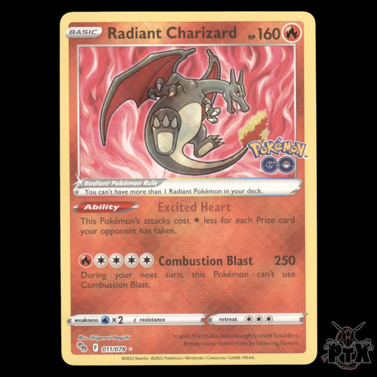 Radiant Charizard #011/078 Pokemon Go NM/Near Mint Pokemon 2022