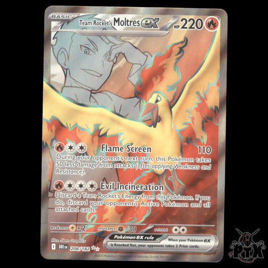 Team Rocket's Moltres ex #208/182 Destined Rivals NM/Near Mint Pokemon 2025