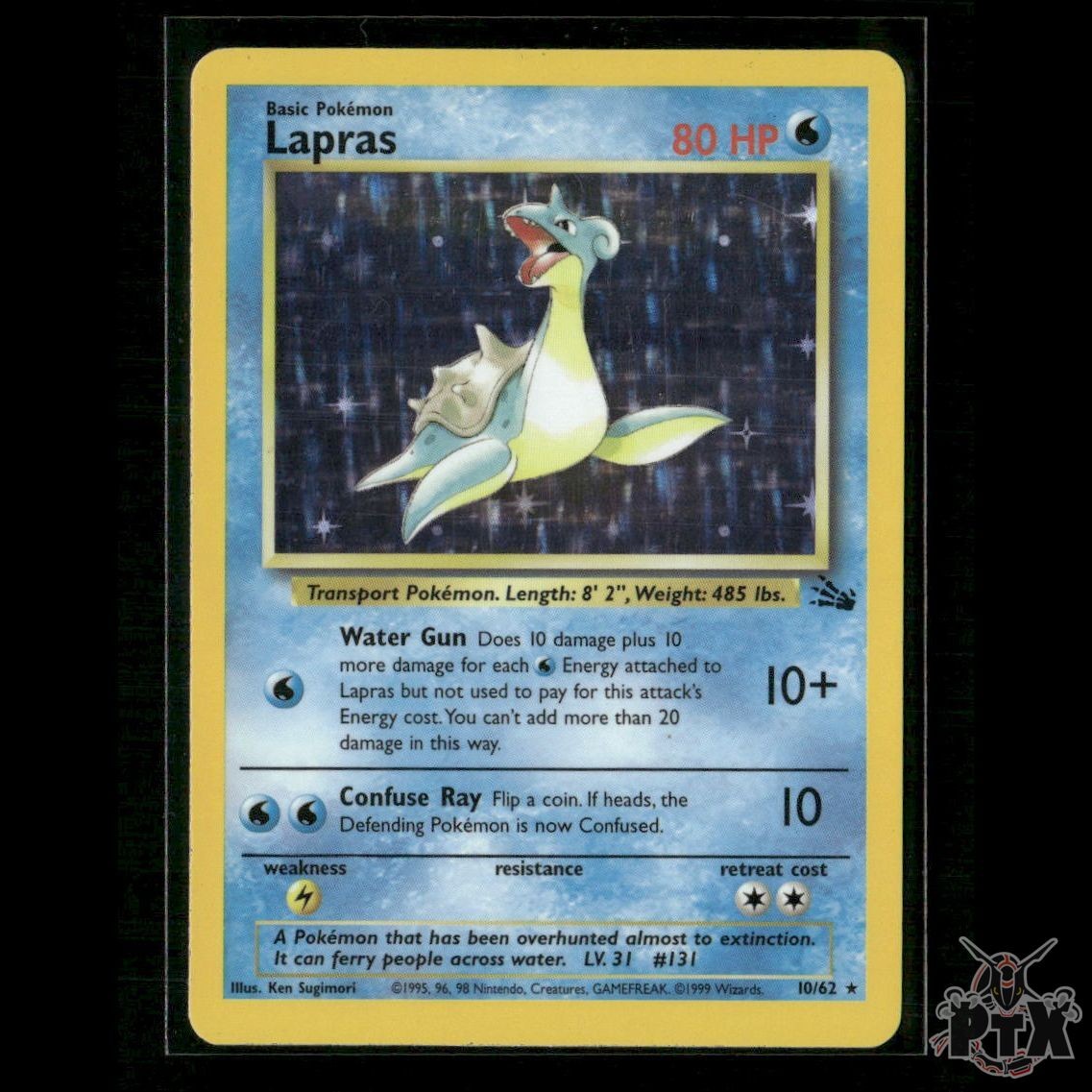 Lapras Holo 10/62 Fossil LP Pokemon