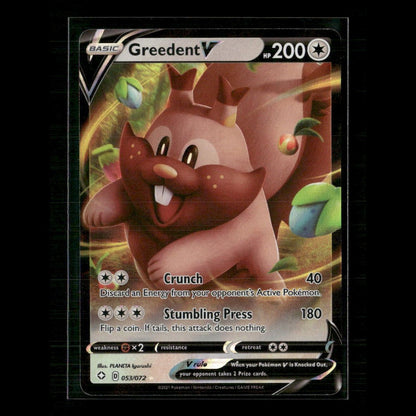 Greedent V 053/072 Shining Fates NM Pokemon