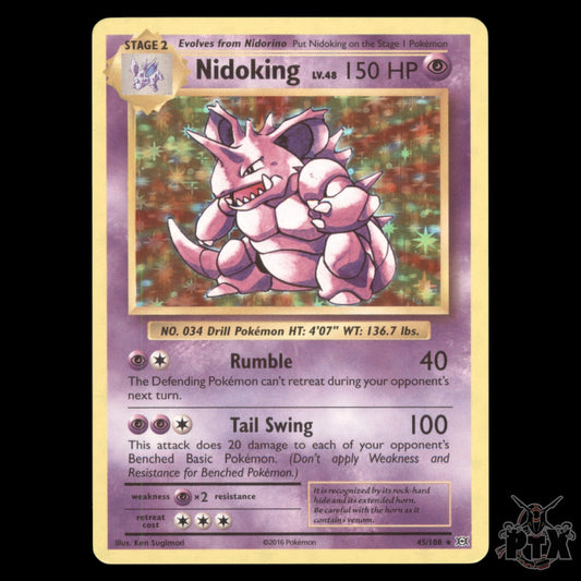 Nidoking #45/108 Evolutions NM/Near Mint Pokemon 2016