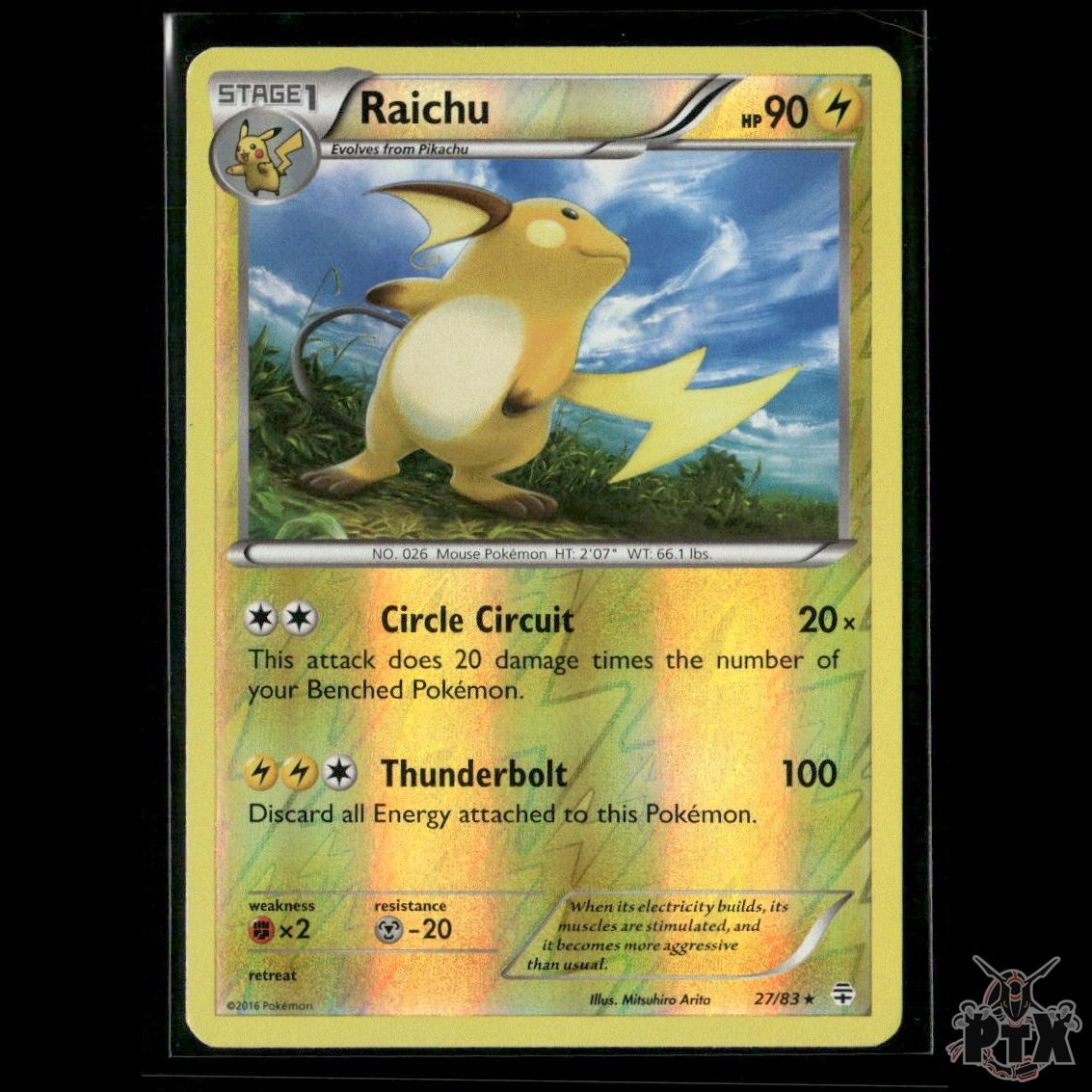 Raichu Reverse Holo 27/83 Generations LP Pokemon
