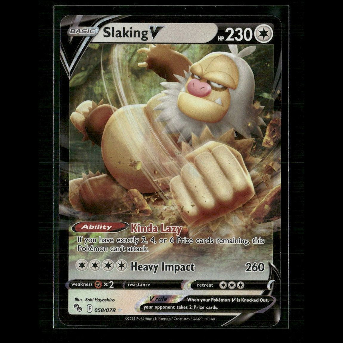Slaking V 058/078 Pokemon GO NM Pokemon