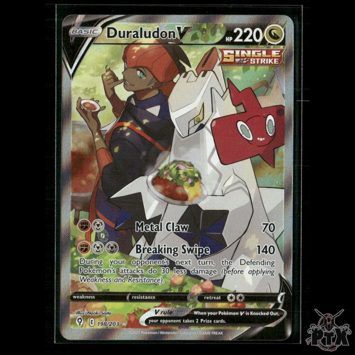 Duraludon V (Alternate Full Art) 198/203 SWSH07: Evolving Skies NM Pokemon