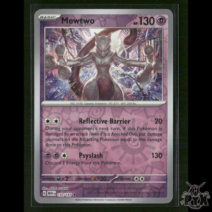Mewtwo Reverse Holo 150/165 SV: Scarlet & Violet 151 NM Pokemon