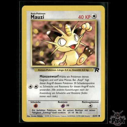 Meowth / Mauzi 62/82 Deutsch Team Rocket NM Pokemon