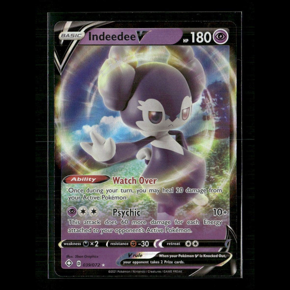Indeedee V 039/072 Shining Fates NM Pokemon