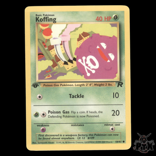 Koffing #58/82 1st Edition Team Rocket NM/Near Mint Pokemon 2000