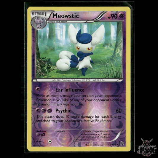 Meowstic Reverse Holo 43/106 XY - Flashfire LP Pokemon